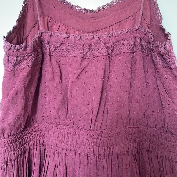 MISA Garnet Red Swiss Dot Maxi Dress - Size Small - Picture 7 of 15